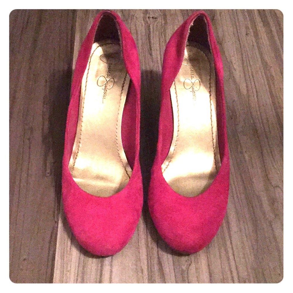 Jessica Simpson pink wedge